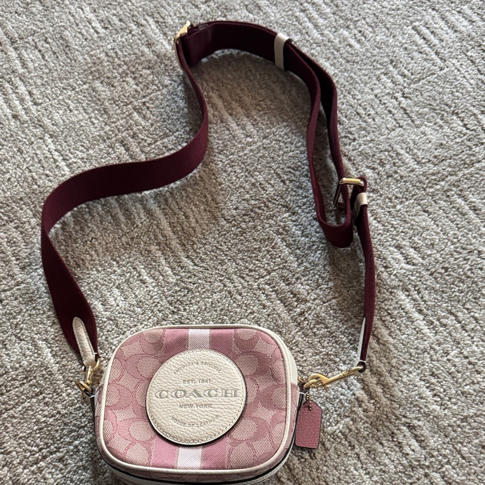 Coach Stylish Pink and Cream Crossbody Bag